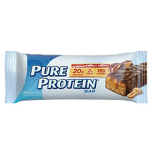 Gluten-free protein bar wrapper, Chocolate Peanut Caramel, blue and white