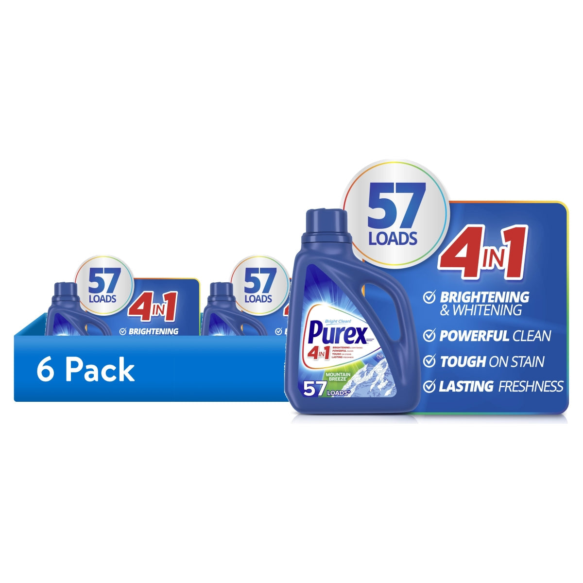 Purex Fresh Mountain Breeze Liquid Laundry Detergent, 75 fl oz, 57 Loads
