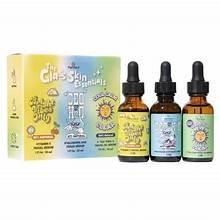 Glass skin serum set: three amber dropper bottles with boxes, 3-pack