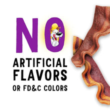 Purina Beggin' Strips dog treats label graphic: no artificial flavors or FD&C colors