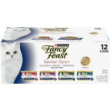 Cat food multipack box with Purina Fancy Feast Senior 7+ classic pâté minced, 12 cans