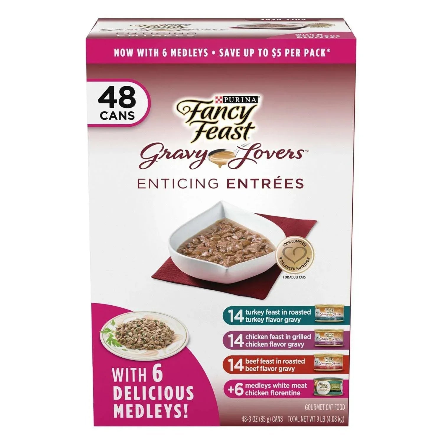 Purina Fancy Feast Variety Pack, Wet Cat Food, 48 ct., 3 oz., Choose Flavor