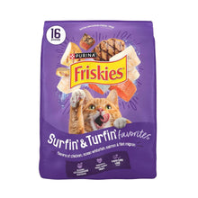Purina Friskies Surfin & Turfin Favorites dry cat food bag, 16 lb