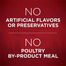 No artificial flavors or preservatives and no poultry by-product meal badge.