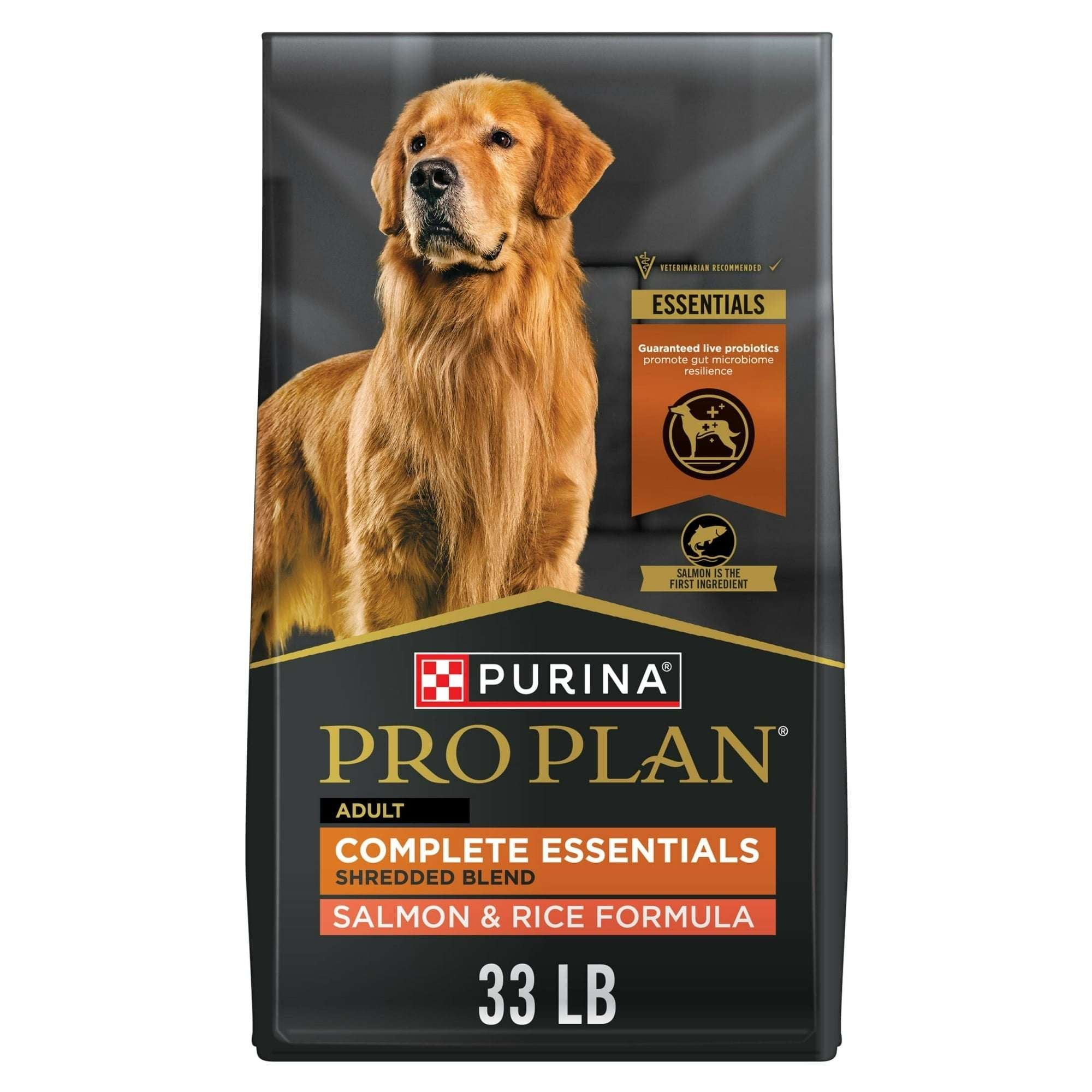 Purina Pro Plan Complete Essentials Shredded Blend Salmon and Rice Dry Dog Food Formula with Probiotics for Dogs, 5 lb Bag