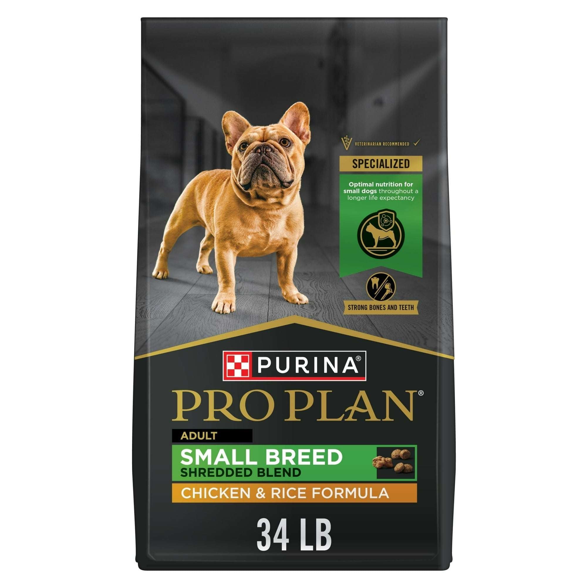 Purina Pro Plan Small Breed Dog Food With Probiotics for Dogs, Shredded Blend Chicken & Rice Formula