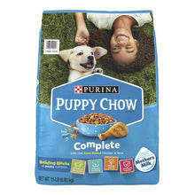 Purina Puppy Chow complete puppy dry dog food bag, chicken and rice, 15 lb