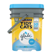 Clumping cat litter pail with Glade Clear Springs scent, low dust, 35 lb