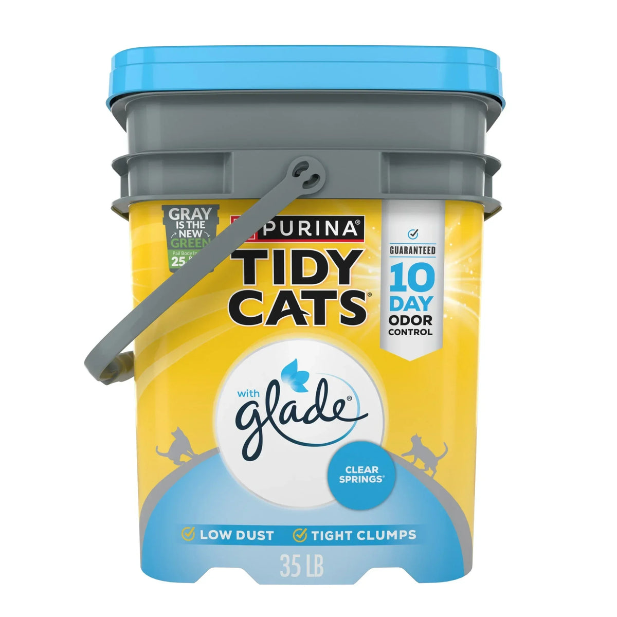 Purina Tidy Cats Clumping Cat Litter, Glade Clear Springs Deodorizing, Low Dust, 35 lb. Pail - USA MEGA SHOP