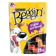 Purina Beggin Original with Bacon dog treats pouch, front, 25 oz