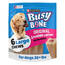 Purina Busy Bone original large dog chew treats bag with beige bone chews