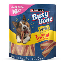 Purina Busy Bone 18 ct value pack bag with dog chew twist pieces