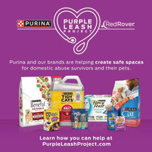 Dog chew treats campaign graphic with Purina heart logo for PurpleLeashProject