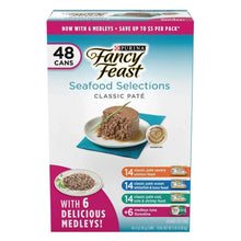 Purina Fancy Feast variety pack box: seafood selections classic pate, 48 cans