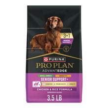 Dry dog food bag, Senior Support+ chicken & rice, 3.5 lb