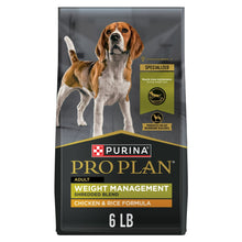 Purina Pro Plan weight management dry dog food bag, 6 lb, chicken & rice