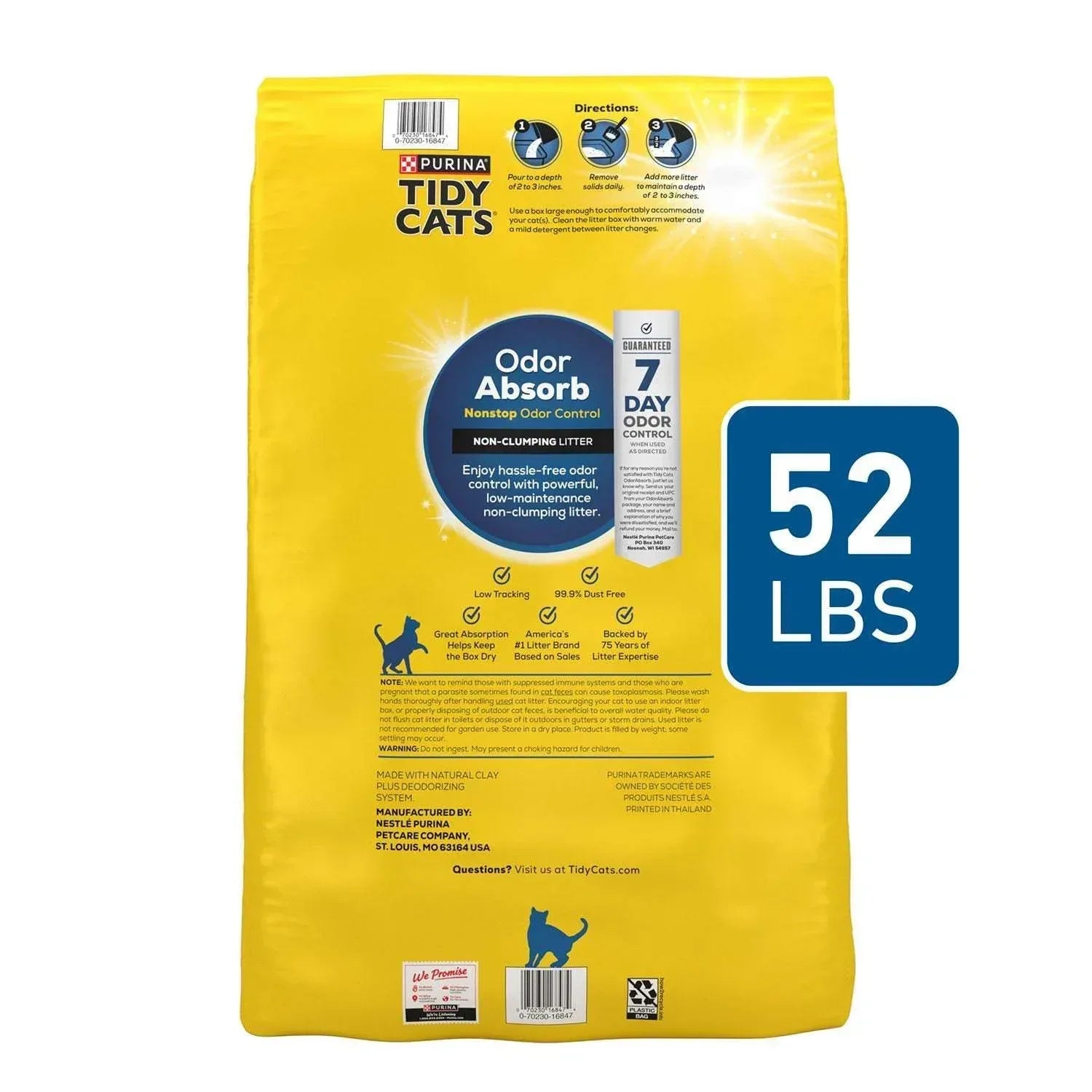 Purina Tidy Cats Litter, Natural Clay Product With Deodorizing System, 52 lb. Bag