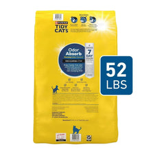 Cat litter bag back view with odor absorb label and 52 lb size panel.