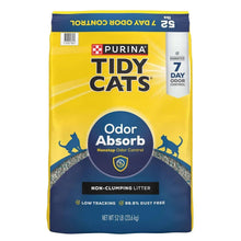 Cat litter bag with Purina Tidy Cats branding, natural clay odor control, 52 lb.