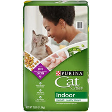Purina Cat Chow Indoor dry cat food bag with chicken recipe, 25 lb.