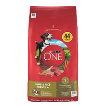 Purina ONE lamb and rice adult dry dog food bag, 44 lb