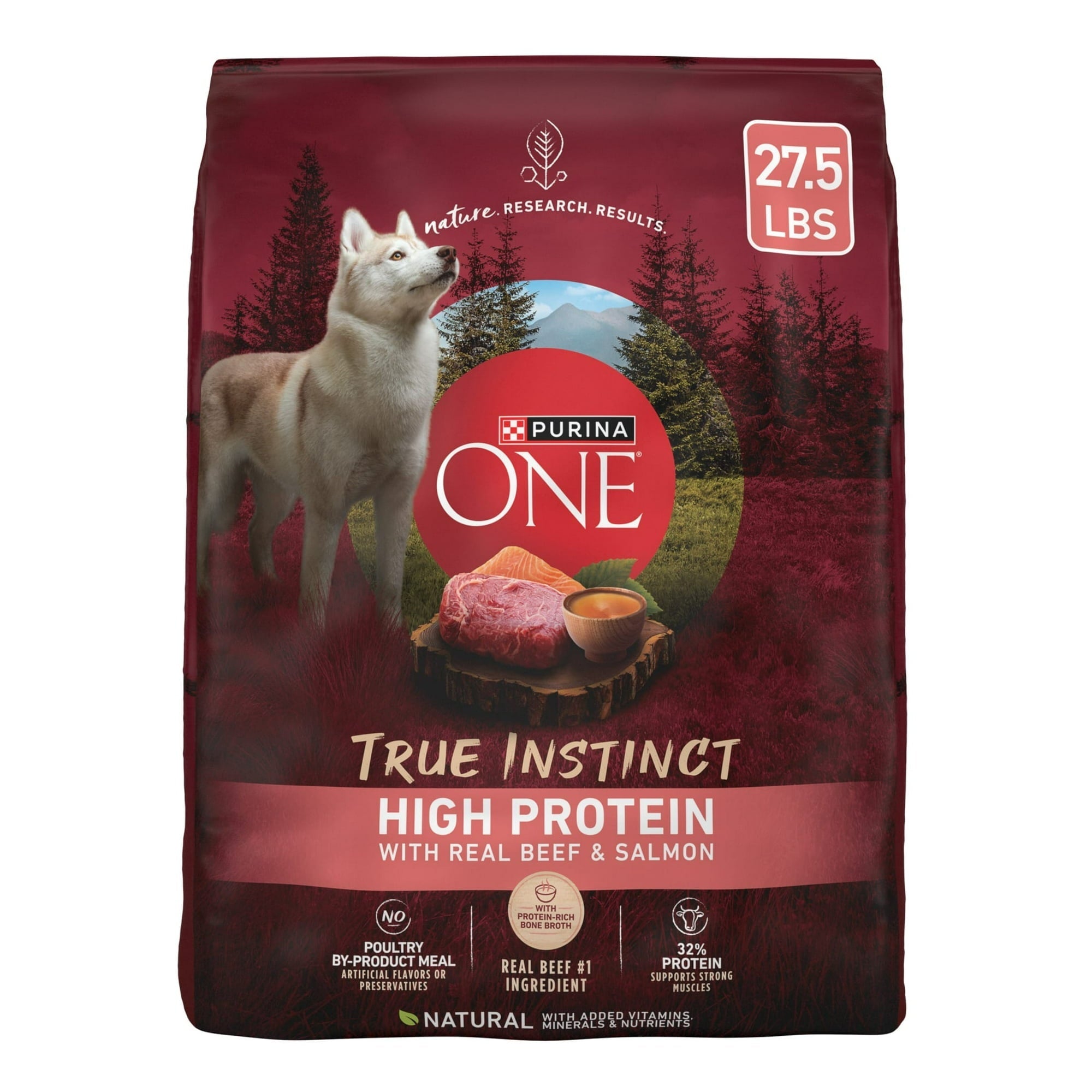 Purina ONE True Instinct Dry Dog Food for Adults, High Protein with Real Beef & Salmon