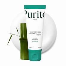 Purito Mighty Bamboo Panthenol cream tube, teal cap, standing with second tube