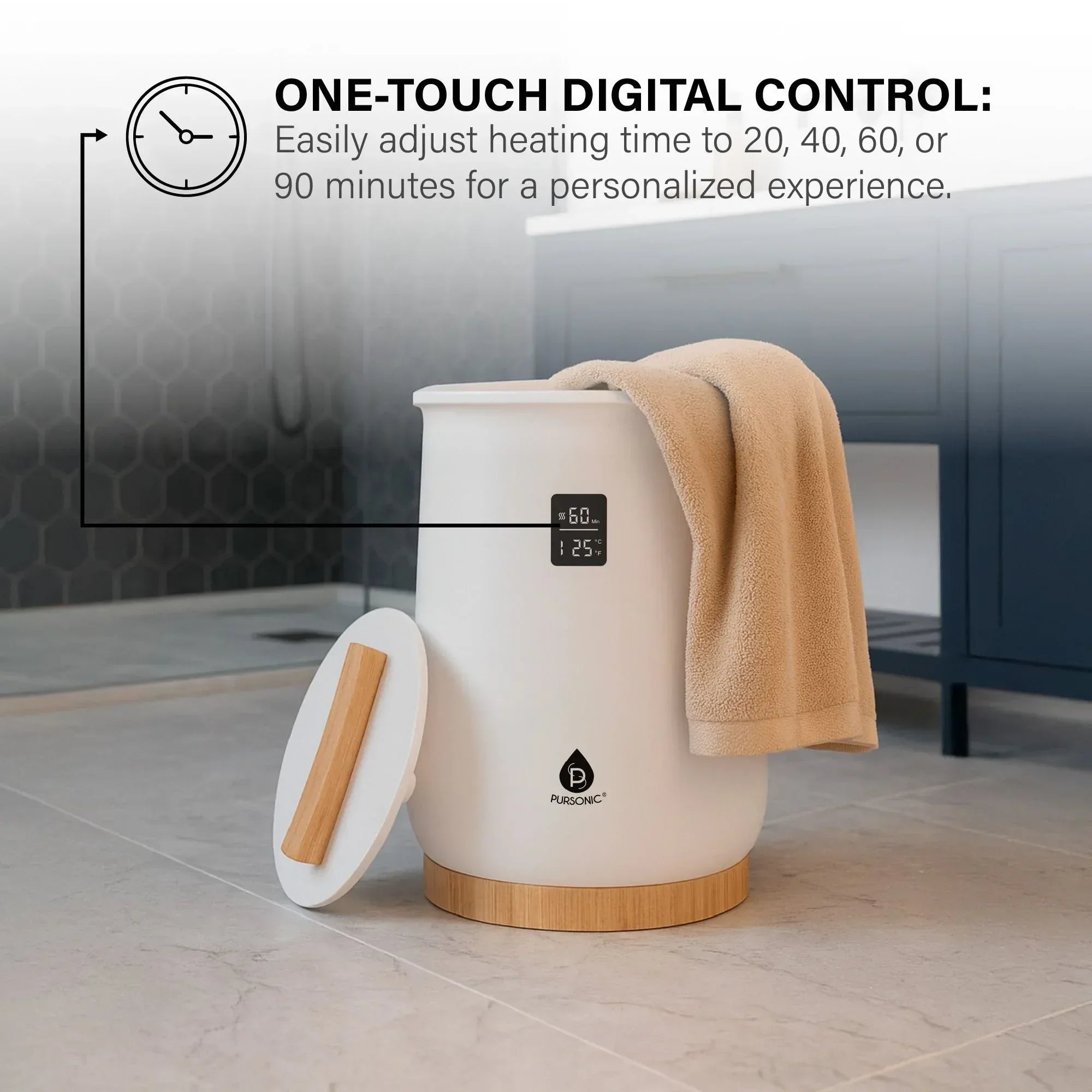 Pursonic Luxury Towel Warmer with Digital Touch Screen