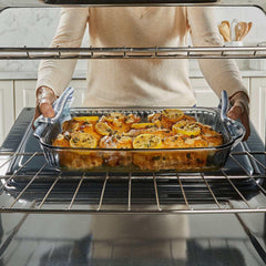 Pyrex Sculpted Tinted 4-Piece Glass Baking Dish Set with Airtight Lids - USA MEGA SHOP