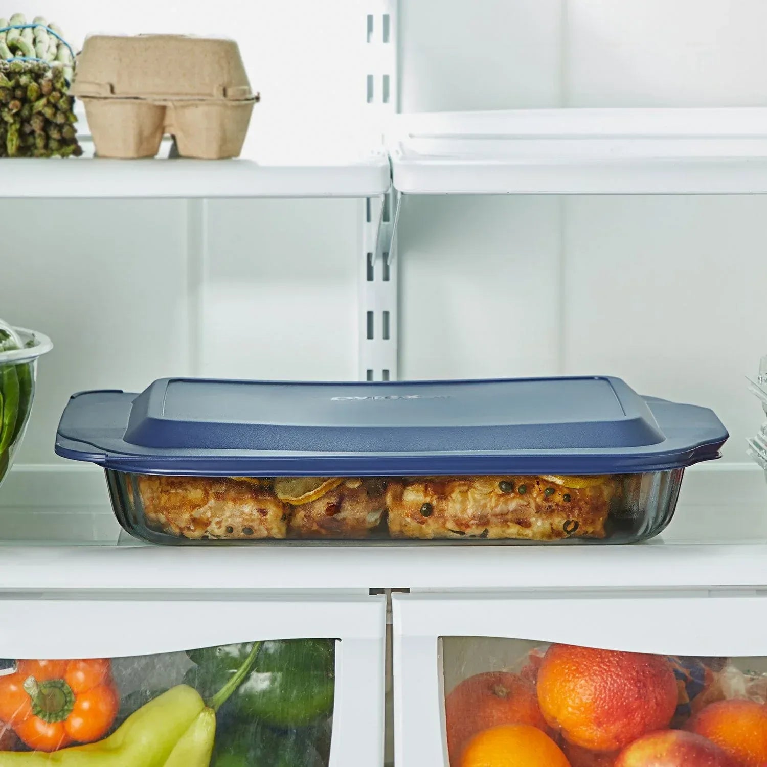 Pyrex Sculpted Tinted 4-Piece Glass Baking Dish Set with Airtight Lids - USA MEGA SHOP
