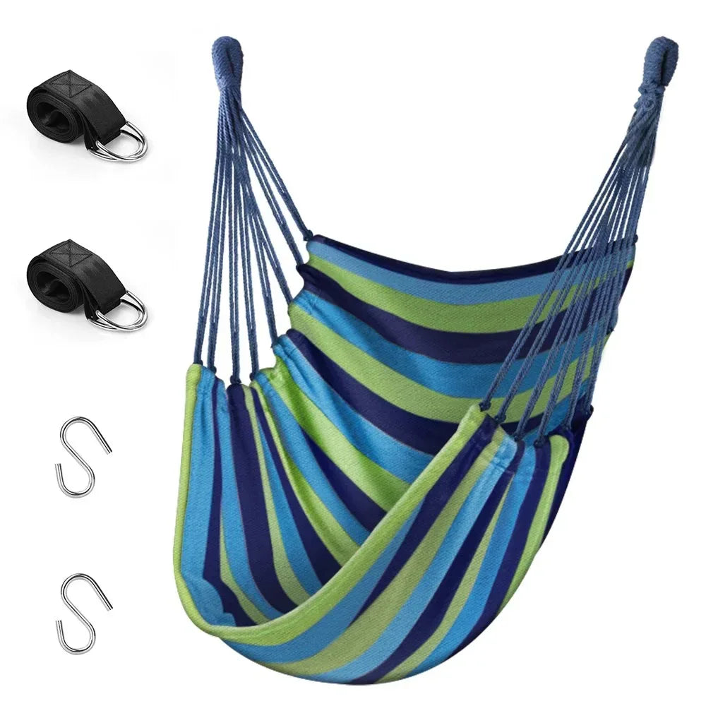 QUANFENG QF Hanging Hammock Chair Patio Indoor and Outdoor Hammock Swing Support 330 lbs - USA MEGA SHOP