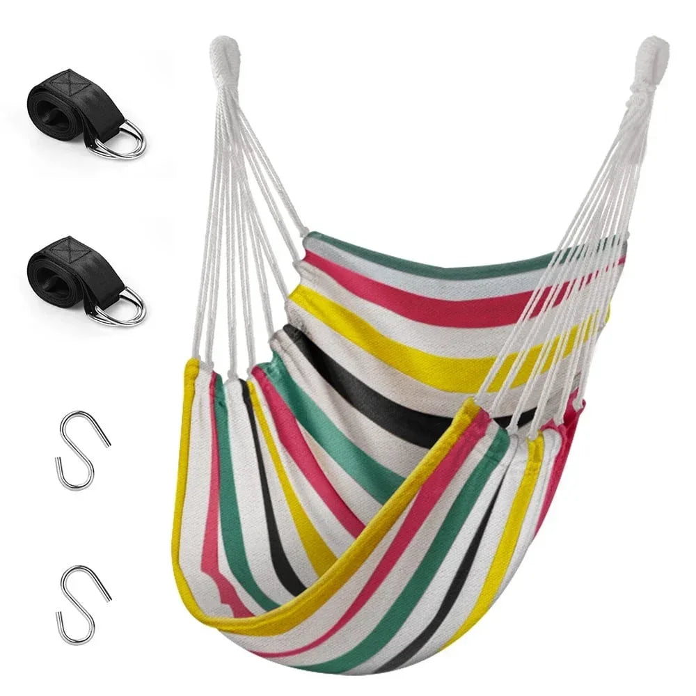 QUANFENG QF Hanging Hammock Chair Patio Indoor and Outdoor Hammock Swing Support 330 lbs - USA MEGA SHOP
