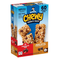 Quaker Chewy Granola Bars, Variety Pack, 0.84 oz, 60-count - USA MEGA SHOP