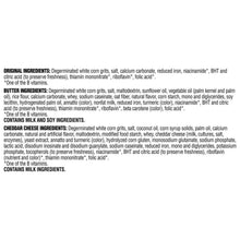 Quaker Instant Grits ingredients list on package, including Original and Butter
