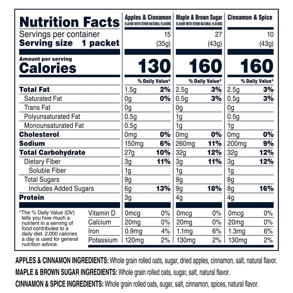 Quaker Instant Oatmeal, Variety Pack, 1.51 oz, 52-count - USA MEGA SHOP