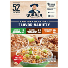 Quaker Instant Oatmeal, Variety Pack, 1.51 oz, 52-count - USA MEGA SHOP