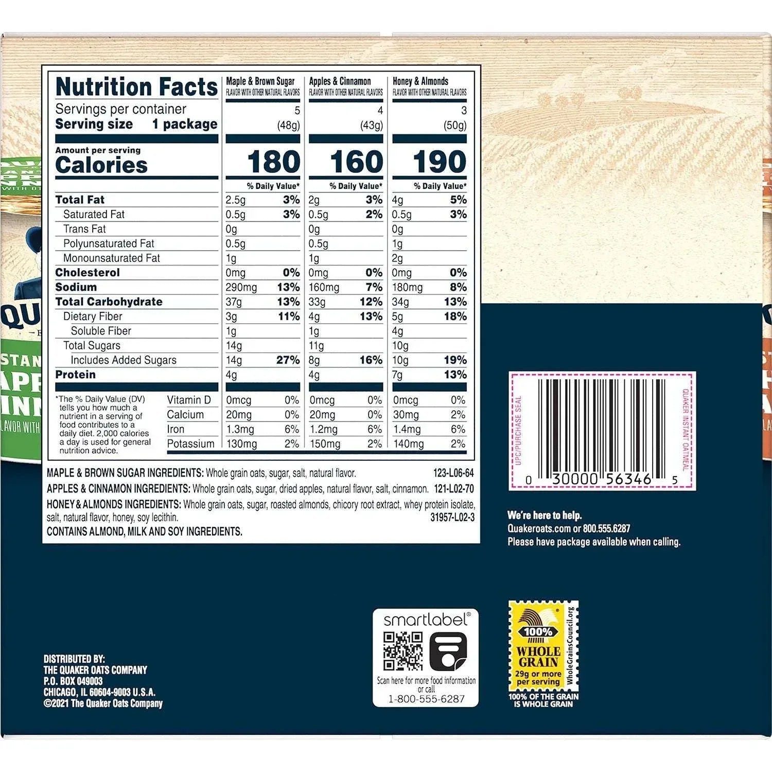 Quaker Instant Oatmeal Express Cup Variety Pack, 12 pk.
