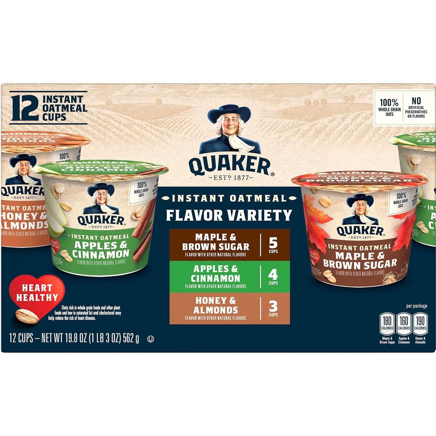 Quaker Instant Oatmeal Express Cup Variety Pack, 12 pk. - USA MEGA SHOP