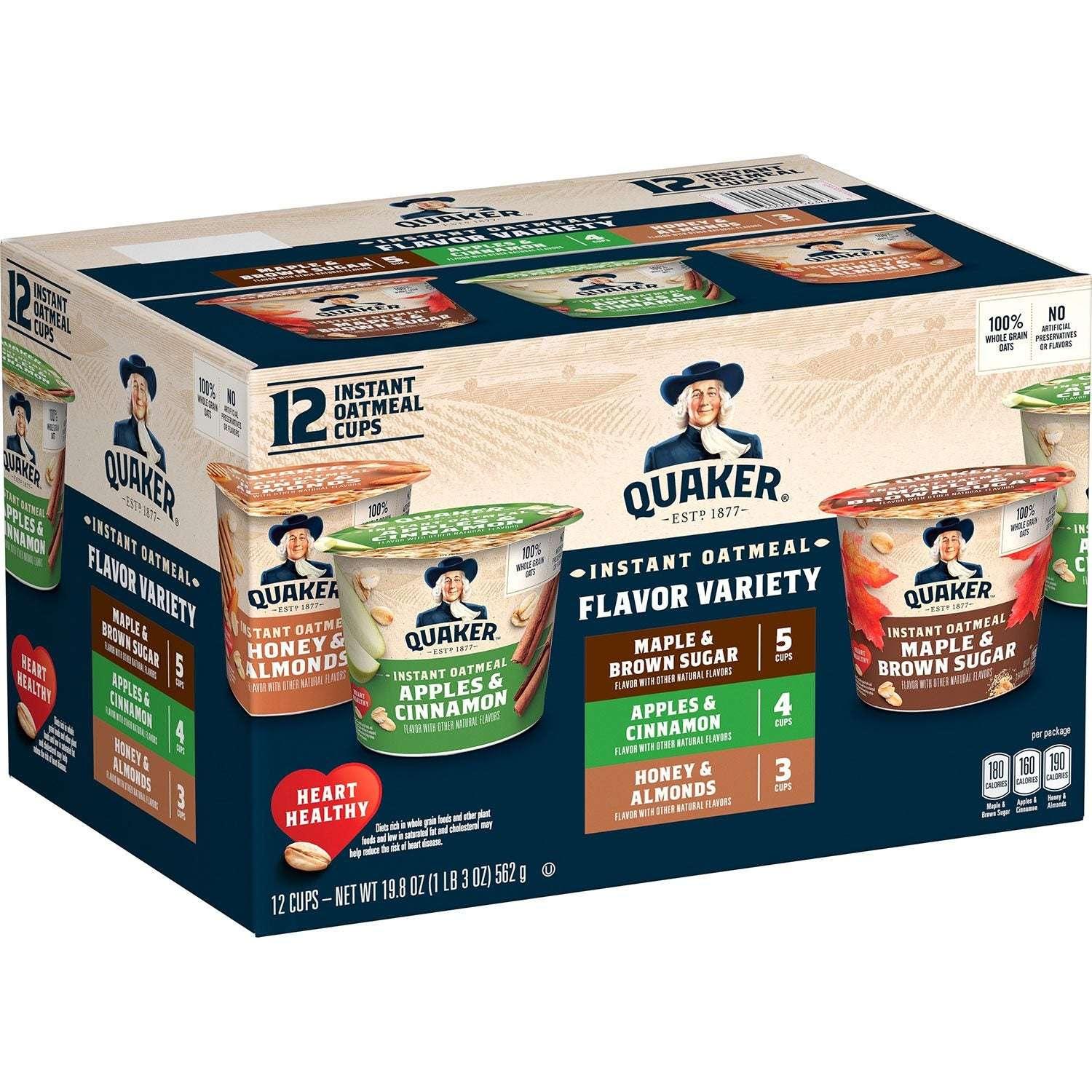 Quaker Instant Oatmeal Express Cup Variety Pack, 12 pk. - USA MEGA SHOP