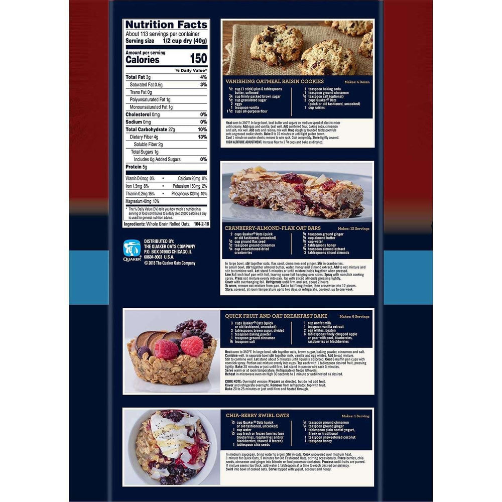 Quaker Quick 1-Minute Oats, 160 oz. - USA MEGA SHOP