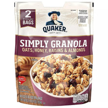 Granola pouch with oats, honey, raisins and almonds; Quaker Simply Granola, 2 bags