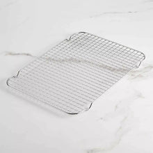 Stainless steel wire rack insert, rectangular with raised corner handles