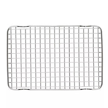 Stainless steel quarter sheet rack insert with wire grid for oven roasting