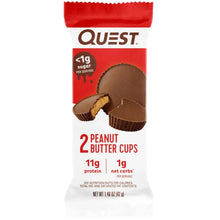 2 peanut butter cups pouch with Quest logo and peanut butter cup graphics