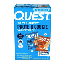 Quest soft & chewy protein cookie variety pack box, 12 cookies
