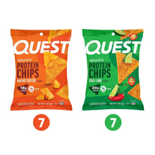 Quest Tortilla Style 18-20g Protein Chip Variety Pack, Chili Lime and Nacho Cheese 14 ct.