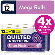 Quilted Northern Ultra Plush 3-ply toilet paper mega rolls pack, 12 count