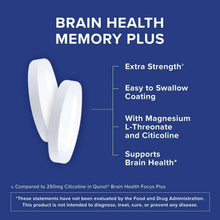 Brain Health Memory Plus supplement tablets with extra strength easy-swallow coating