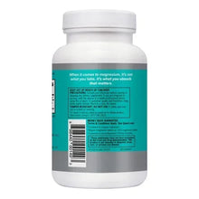 Qunol magnesium supplement bottle back panel with barcode and usage information