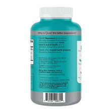 Magnesium gummy supplement bottle back panel with ingredient and barcode text